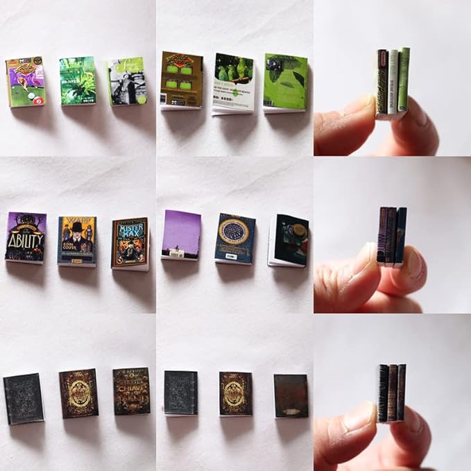 Dollhouse Decoration Accessories, 1:12 Dollhouse Ornament 12 Pcs Mini Color Magazine Book