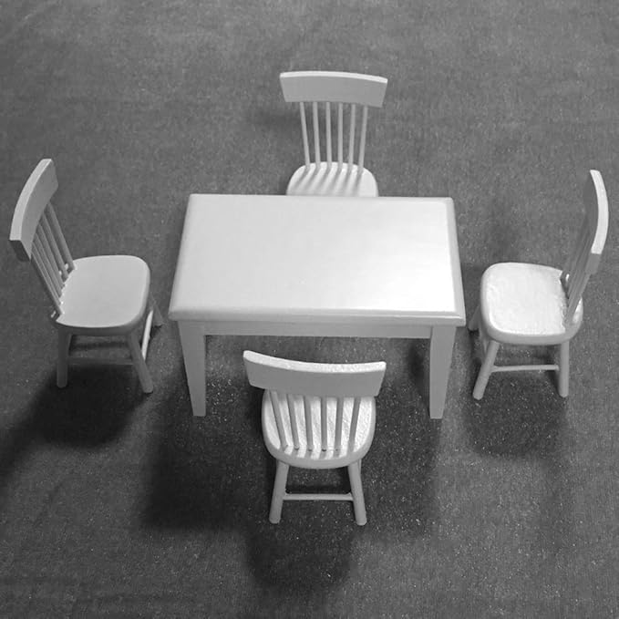 1PCS Doll Chair, Dollhouse Chairs, Miniature Chair, Portable 1:12 Doll House Furnitu, for Wedding, Dollhouse Dinning Room Home Decor Photography Props, 3.3x1.8x1.6 inch, White