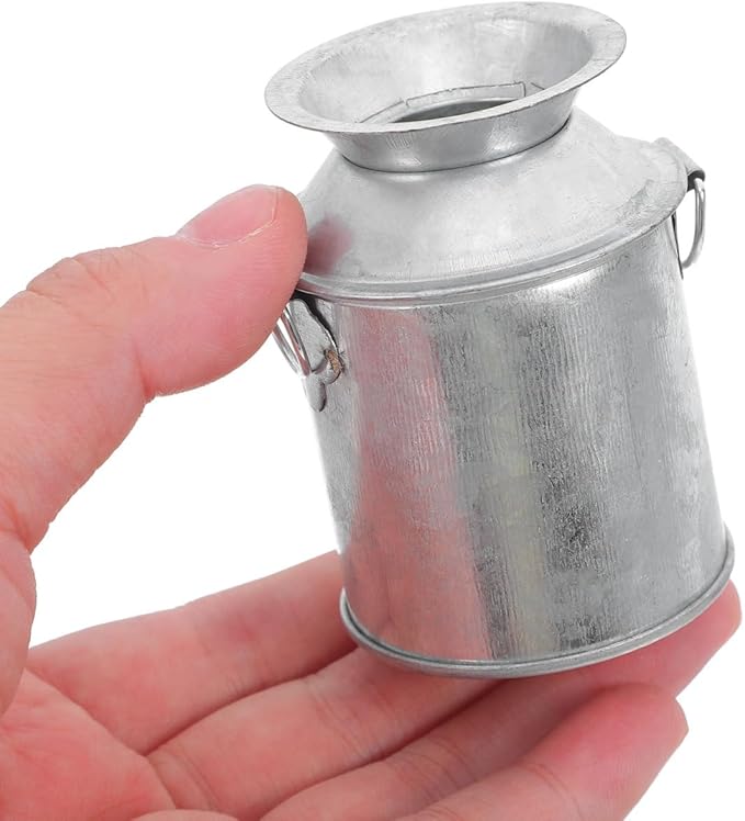 Yardwe 3Pcs Mini Milk Jug Vases, Small Metal Buckets for Crafts, Iron Flower Pots for Succulents, Vintage Decorative Miniature Cans for Home Decor, 2.36x1.77x1.57in