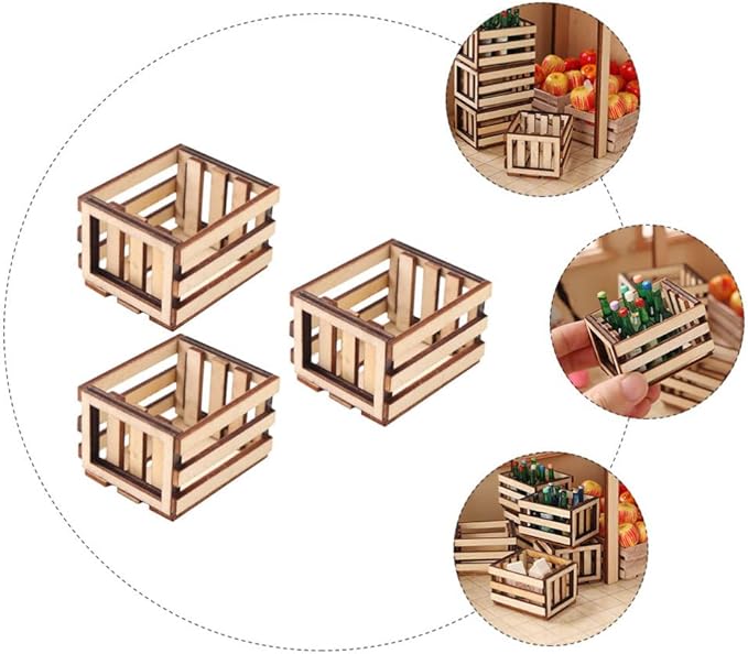 Zerodeko Miniature Storage Basket Model 2-Pack Small Woven Mini Baskets for Dollhouse Decor and Mini House Supplies Lightweight 2X1.9X1.3 Inch Storage Container for Doll Accessories