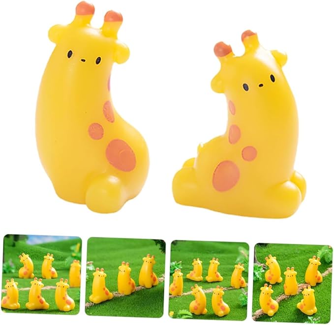 6Pcs Miniature Giraffe Resin Figurines – Cute Animal Statues for Fairy Garden Accessories, DIY Terrarium Projects, Desktop Displays, Home Shelf Decor, Assorted Wildlife-Inspired Designs