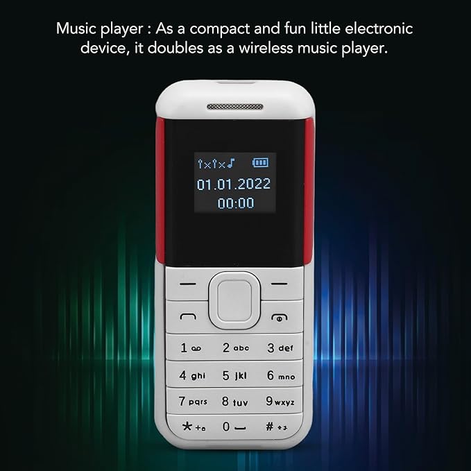 GOWENIC Small Mini Phone, 2G GSM Dual SIM Unlocked Smartphone, 0.66inch Screen 380mah Kids Small Smartphone, Bluetooth Sound Player Basic Phone (White)