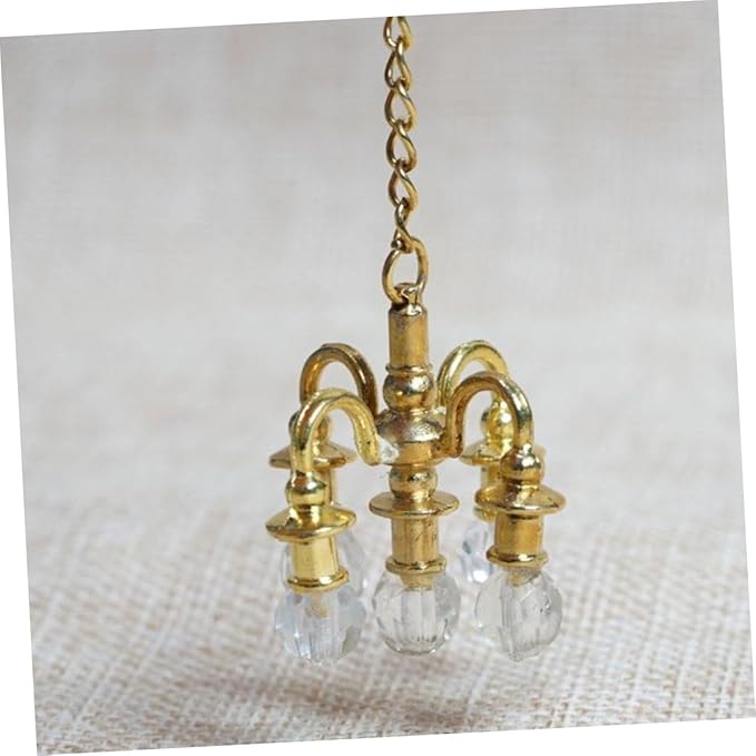 Boys and Girls-Friendly Mini Chandelier Ornaments 1:12 Scale Playing House Toy DIY Accessories