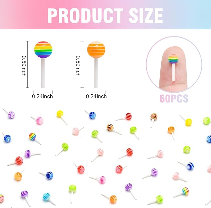 100 Pieces Mini Lollipop for Dollhouse Miniatures Mini Food for Crafts Tiny Resin Things for Dollhouse Mini Kitchen Micro Landscaping Decoration