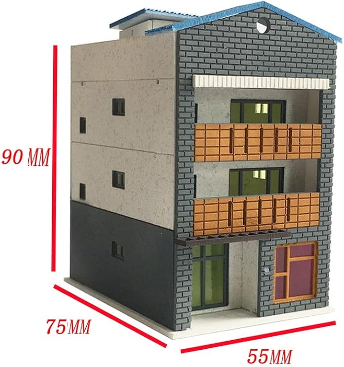 Outland Models Scenery 3-Story Modern City House Grey & White 1:160 N Scale