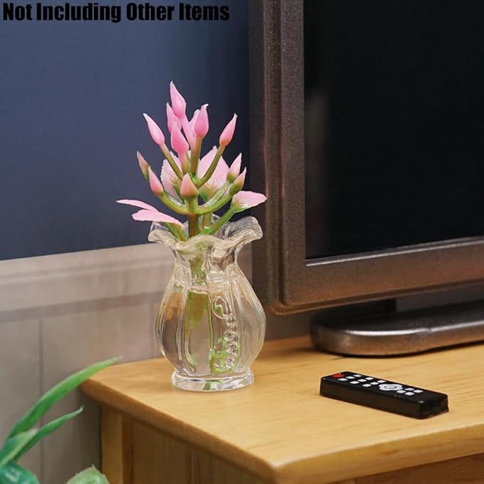 Odoria 1/12 Miniature Flower in Vase Dollhouse Decoration Accessories, 5Pcs