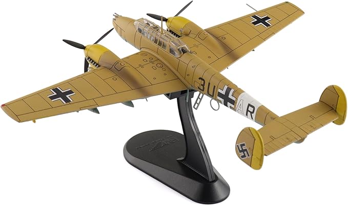 Hobby Master | 1:72 Scale Diecast Military Aircraft Replica | BF 110E-2 3U+AR, 7./ZG 26, Italy 1941 (Special Weathered Version) | Model HA1817