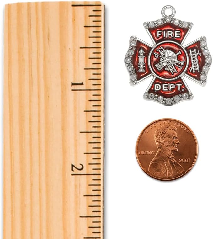 Inspired Silver - Firefighter Badge - Silver Christmas Ornament - Unique Charm Christmas Tree Ornament - Holiday Hanging Decoration