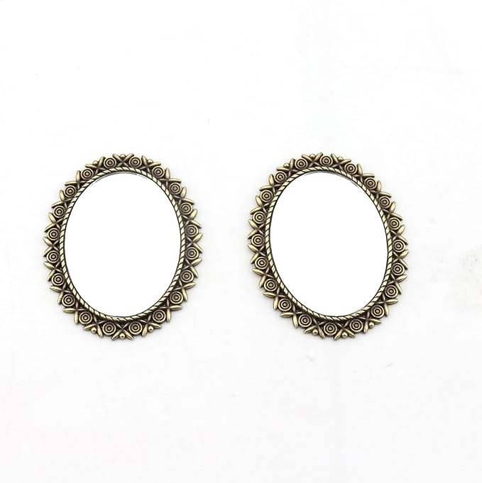 Dollhouse Mirrors 2pcs, 1:12 Scale Miniatures Accessories, Elegant Gold Framed Glass Mini Mirror with Classic Scrollwork Design for Dollhouses