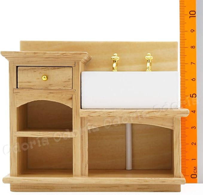 Odoria 1/12 Miniature Kitchen Sink Dollhouse Furniture Accessories