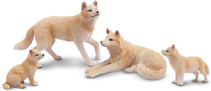 Toymany 8PCS Wolf Figures Forest Animals Toy Figurines - Realistic Jungle Zoo Animal Figurines，Educational Toy Cake Toppers Christmas Birthday Gift for Kids Boys Girls