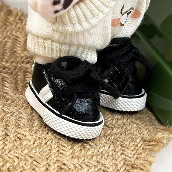 Compatible with Labubu Doll Shoes for 17cm Doll,Shoes Used for Labubu Accessories(YD-Black)