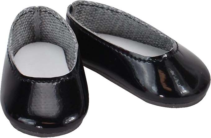 Sophia's Shoes Pack Set Includes Dressy Black Faux Patent Leather Flats and Pink Canvas Sneakers with Laces for 14.5" Dolls