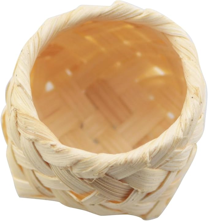 TAODAN Miniature Bamboo Basin 3x2.5cm Toy Accessories Suitable for Bedroom/Dining Room/Study/Outdoor Micro Scene Decoration