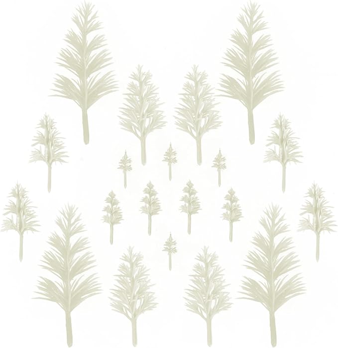 LUEYAO Mini Model Miniature Trees Mixed Train Scenery Architecture Fake Trees for DIY Crafts Building Model Scenery Landscape White 1.2-3.9 inch 20 PCS