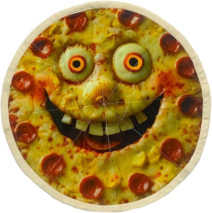 Mougee Star Flow Star - Pizza Series - 19.5" Diameter - Juggling Cloth (Creepy Pizza with Power Ring)