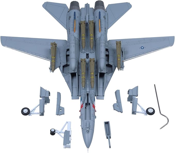F-14 Tomcat Die-cast Airplanes-1/100 Scale VF-2 Bounty Hunters Tail Metal Aircraft Model for Collector, Aviation Enthusiast-Premium Collectiable with Display Stand