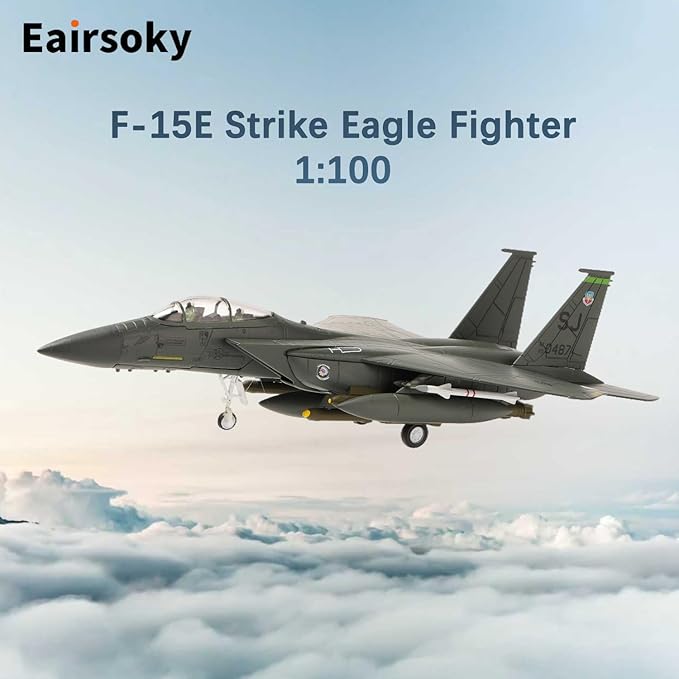 1:100 Scale F-15E Eagle Metal Fighter Jet Model Military Die-cast Aircraft Models for Collection or Gift