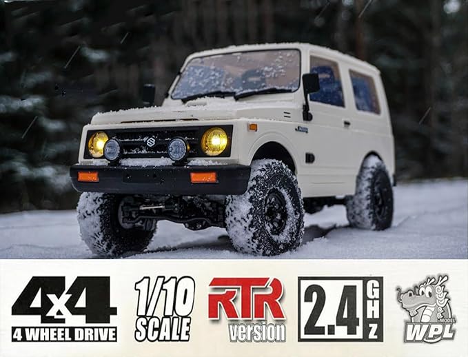 WPL C74 RC Truck 1/10 RC Crawler Off Road Truck 4x4 RC Rock Crawler RTR with Proportional Steering 370 Motor, Counter Rotating Gearbox, Leaf Spring Chassis Hobby Grade Toy