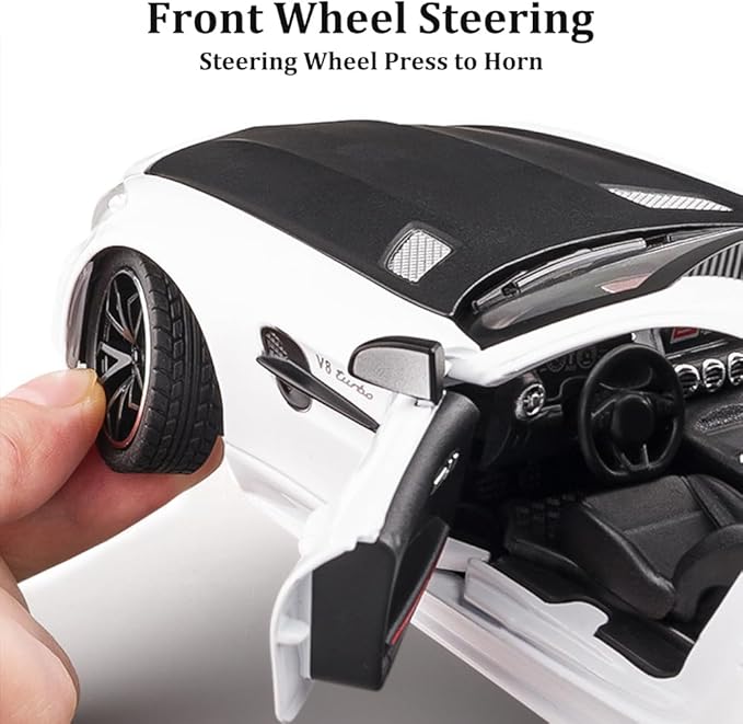 1/24 Benz AMG GTR Model Car Alloy Diecast Pull Back Vehicle Cars with Lights AMG GTR Toy Car Great Gift for Boys & Girls