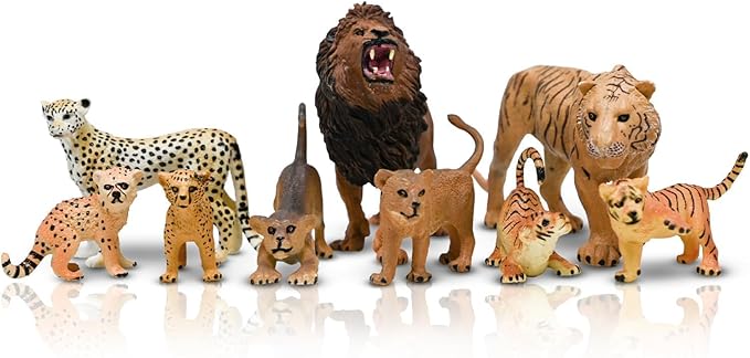 Kimicare 20PCS Safari Animals Figures Toys, Realistic Plastic Animals Figurines, African Zoo Wild Jungle Animals Playset with Elephant Giraffe Lion Tiger, Birthday Gifts Christmas Stocking Stuffers