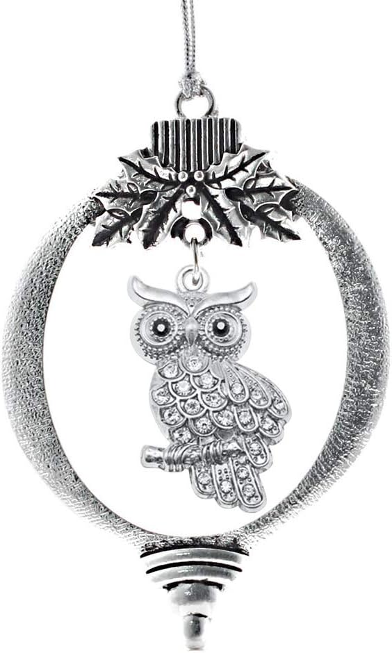 Inspired Silver - Owl - Silver Christmas Ornament - Unique Charm Christmas Tree Ornament - Holiday Hanging Decoration