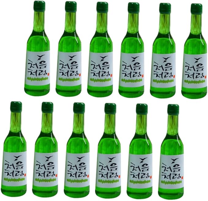 FELTECHELECTR 12pcs Miniature Korean Style Rice Wine Bottles Mini Wine Bottle Models for Dollhouse Decorations DIY Accessories for Miniature Scale Collectors