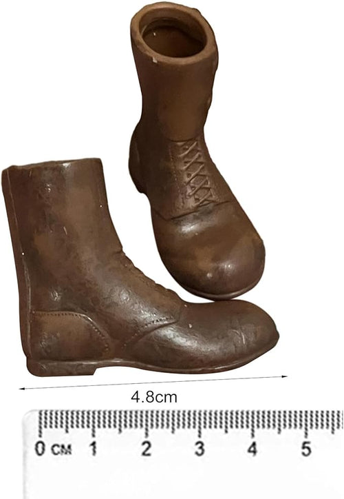1:6 Scale Doll Accessories - Round Toe Work Boot for 12inch Figures, Brown