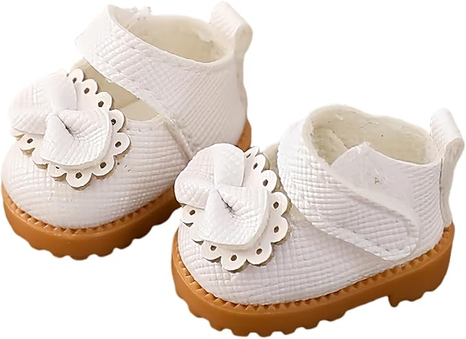 Doll Shoes for 17 Cm Lububu, Lububu Dolls White Shoes for Girls, Dolls Figure Accessories (No Doll) (B, White Shoes)