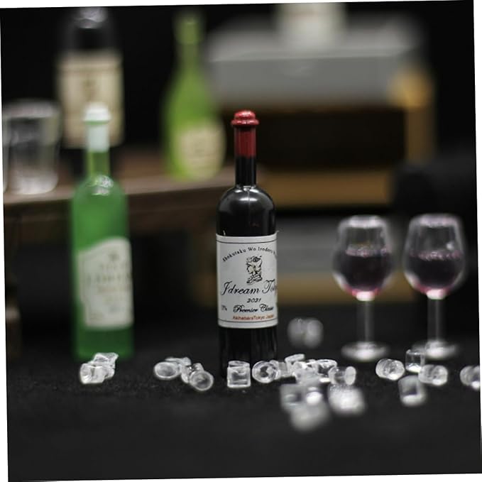 KOMBIUDA 12pcs Miniature Wine Bottles Realistic Tiny House Decorations for Dollhouse for Miniature Collectors and Photography Props