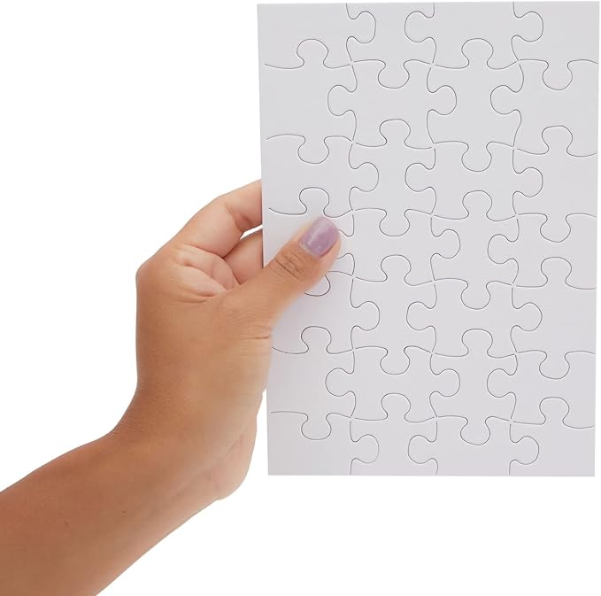 Juvale DIY Crafts Kit - Make Your Own Custom Puzzle Canvas - Mini Puzzles for Kids & Bulk Craft Kits - 6 x 8 in, 28 Pieces, 48-Pack