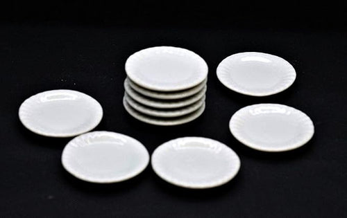 10 White Gray Cearmic Plate Dish Bowl Size 2.7cm Dollhouse Miniatures Food Kitchen Docoration