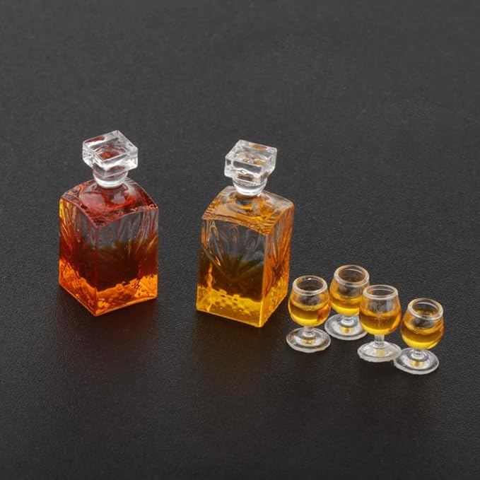 1/12 Dollhouse Miniature Wine Bottles Mug Shop Pub Bar Drink Model Toy