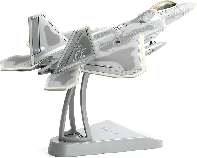 Classic USA F22 Raptor Fighter Attack Pre-Build Model 1:72 Aircraft Alloy Diecast Airplane Military Display Model Aircraft for Collection or Gift (FF 27th FS)