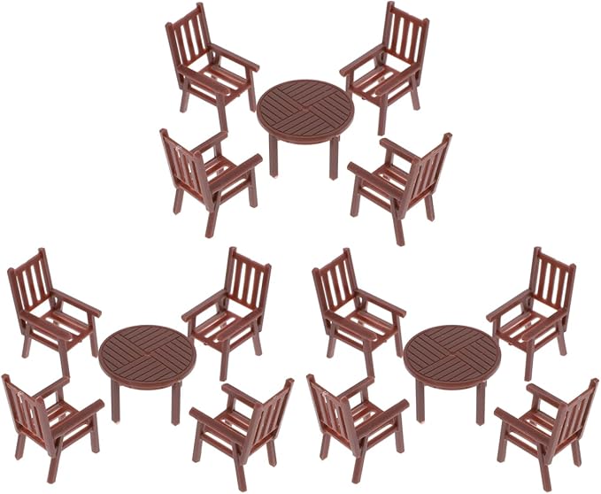 DOITOOL Mini Table and Chair Set Dollhouse Furniture 1.18 Inch Plastic Playhouse Accessory for Kids Creative Play and Decoration