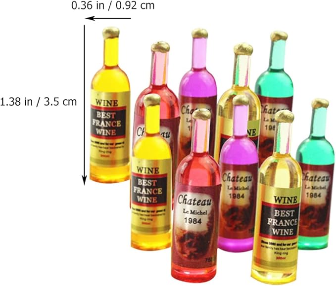 EXCEART 54pcs Miniature Wine Bottles for Dollhouse Ornaments Lovely Bottle Realistic Colors and Shapes for Home Decoration and Collecting Mixed Styles