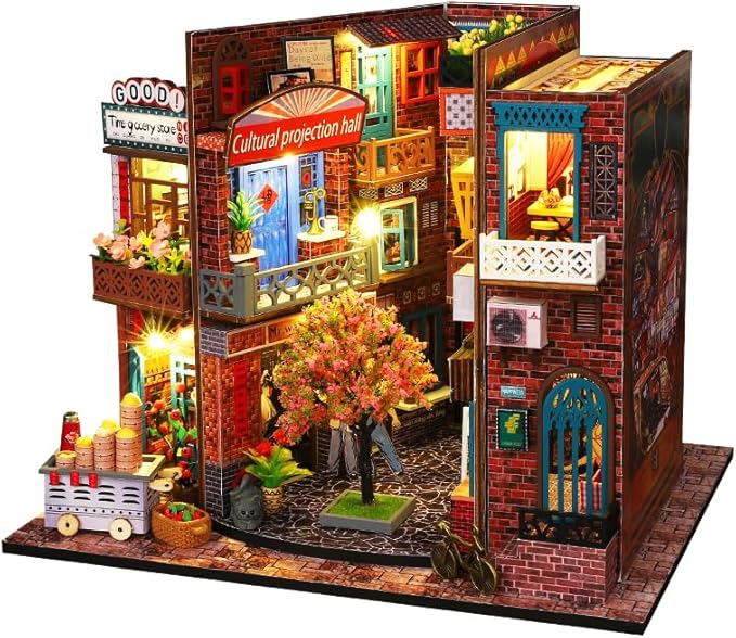 CRIOLPO Miniature House Kit for Adults, DIY Doll House Book Nook Kit with Detailed Furniture, Inventive Tiny House Crafting Set, for Handmade Hobbyists, DIY Room DéCor - Sign of The Times