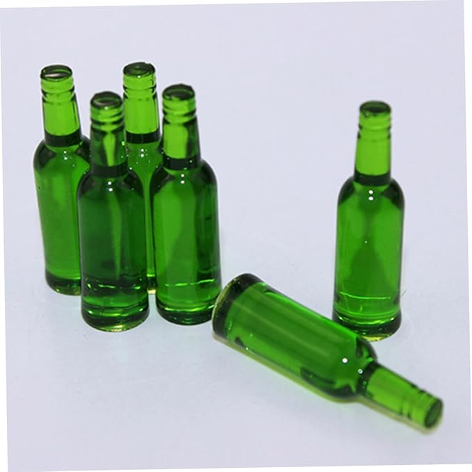 Vaguelly 24pcs Miniature Beer Bottles for Dollhouse Decor Tiny Wine Bottles for Mini Food Scene for Boys and Girls Birthday and Miniature House Decoration