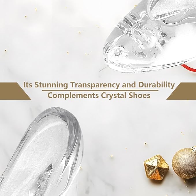 Glass Crystal High Heels, Glass Slipper, Crystal High Heels for Shoes Birthday Decoration Party, Wedding Supplies Decorative Party Decorations, Transparent