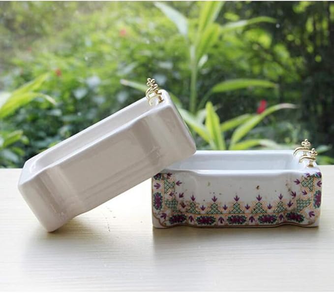 B Baosity 1/12 Ceramic White Square Bathroom Bathtub,Dollhouse Mini Bath Tub,Dollhouse Miniature Furniture Toys for Home Decor Accessory