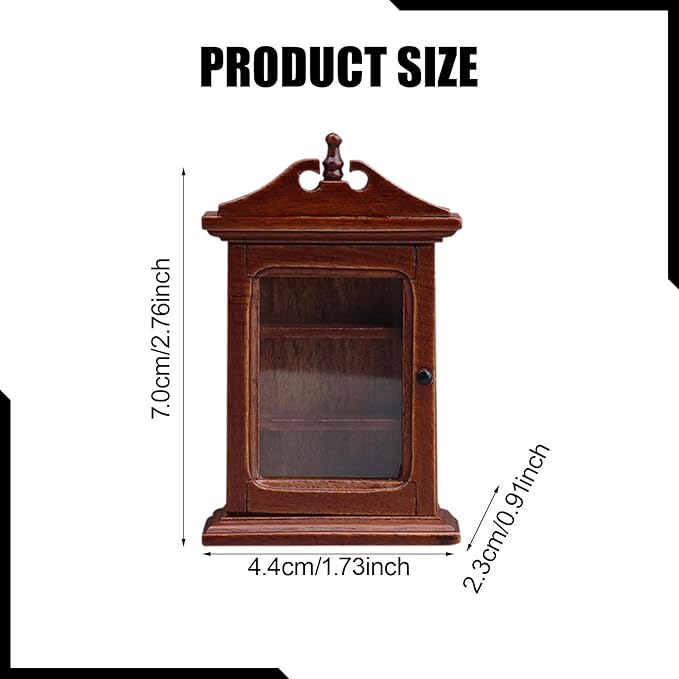 1:12 Scale Dollhouse Cabinet Simulation Accessories Toy Scenery Supplies Wooden Miniature Wall Shelf for Home Living Room