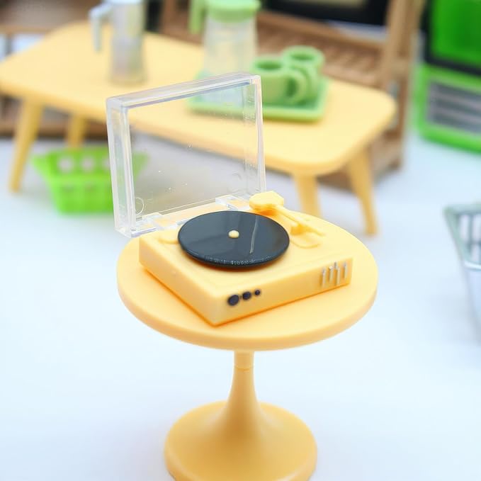 Realistic Miniature Vinyl Record Player, Dollhouse Miniatures, Mini Store Decor, 1/12 Scale, Cool Miniature Display