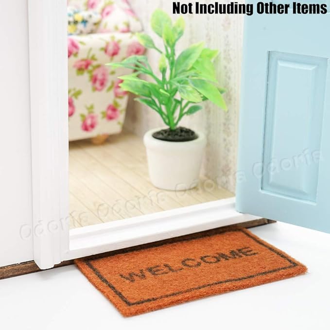 Odoria 1/12 Miniature Welcome Mats Doormat Dollhouse Decoration Accessories