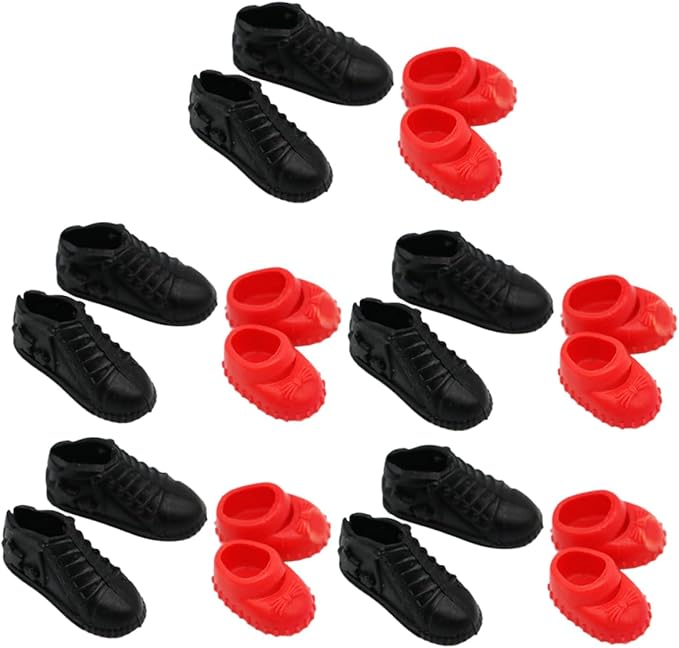 FOYTOKI Miniature Doll Shoes Set 10 Pairs 1 12 Scale Mini House Accessories Realistic Mini Shoes for Dollhouse Decoration and Craft Projects