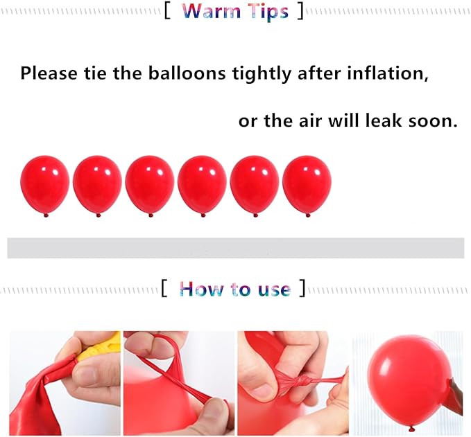 5 inch Red Party Balloons, 100 pcs Mini Latex Balloons for Birthday Wedding Baby Shower Decorations(Red)