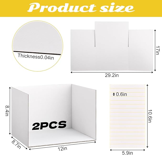 2 Pcs Cardboard Diorama Kit, Diorama Box Pop Up Display with Double Sided Tapes Diorama Supplies for DIY Crafts Model Project Display, 11.8 x 8.7 x 8.3 Inch
