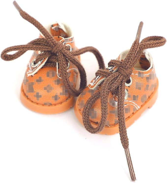 Compatible with Labubu Doll Shoes for 17cm Doll,Shoes Used for Labubu Accessories(LC-Light Brown)