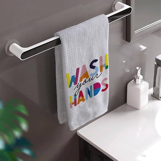 HIWX Kids Hand Towels,Wash You Hands Bathroom Hand Towels,Toddler Bathroom Decor,Boho Colorful Hand Towels for Bathroom Kitchen 16x24 Inches