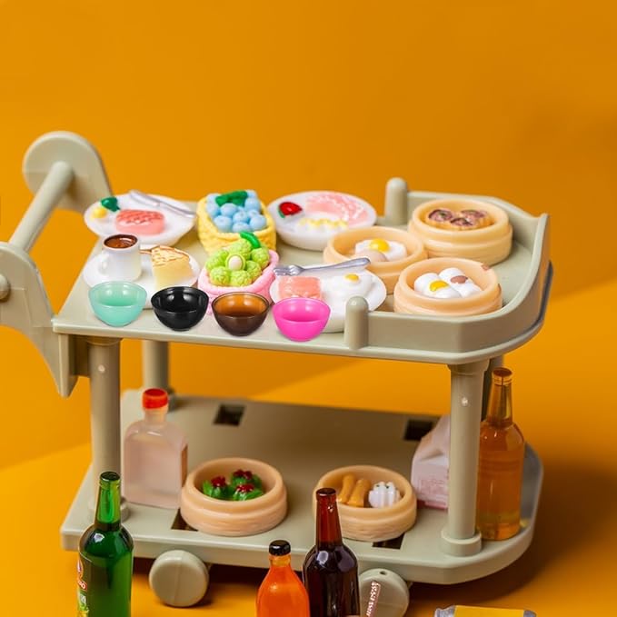 25pcs Miniature Bowls Dollhouse Dish Model Mini Kitchen Accessories Toys Colorful Tiny Plate for Play Food Toy
