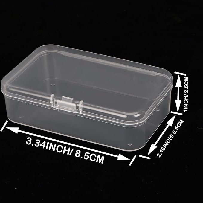 10PCS Small Clear Plastic Beads Storage Containers Box Transparent Boxes with Hinged Lid for Small Items, Jewellery, Crafts Accessories